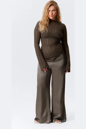 Weekday Draped Wide-Leg Satin Trousers