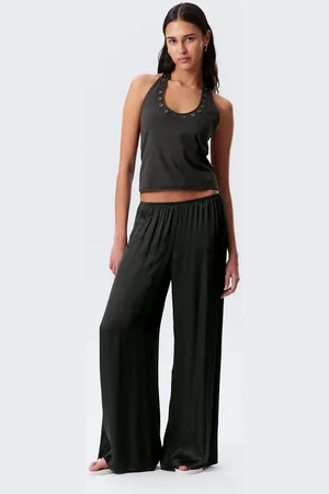 Weekday Draped Wide-Leg Satin Trousers