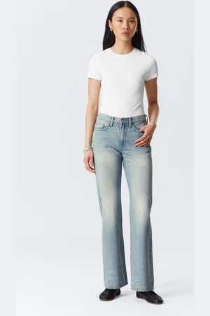 Weekday Moon Mid Rise Regular Bootcut Leg Jeans