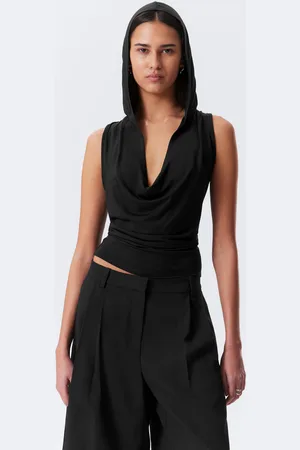 Weekday Draped Hooded Sleeveless Lyocell Top