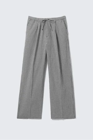 Weekday Checked Loose Cotton Trousers