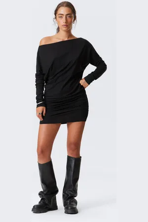 Weekday Draped Asymmetric Long-Sleeved Mini Dress
