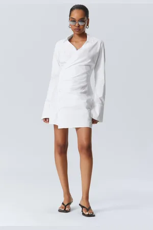 Weekday Long-Sleeved Asymmetric Mini Shirt Dress
