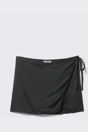Weekday Satin Wrap Mini Skirt