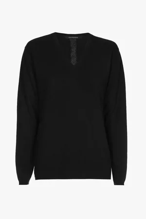 XANDRES Zwarte cashmere trui met V-hals