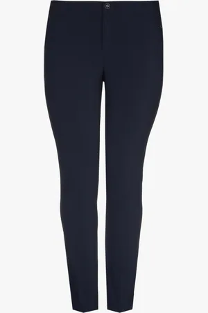 XANDRES Navyblauwe slim fit broek