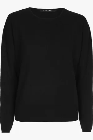 XANDRES Zwarte cashmere pull met ronde hals
