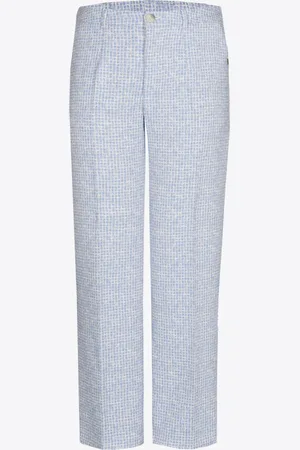 XANDRES Seersucker broek met wijde pijpen