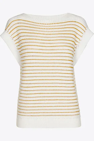 XANDRES Mouwloze pull met grote breisteek