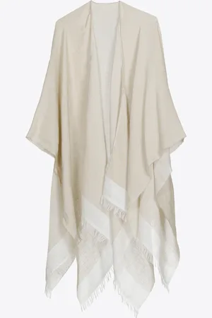XANDRES Zomerse poncho met linnen